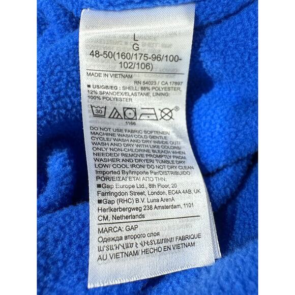 Gap GapFit Fleece Lined Track Pants Royal Blue Large (32x30) High Rise Calf Snap - Picture 5 of 10